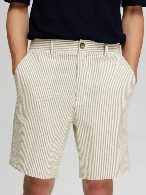 Shorts>SELECTED SEERSUCKER SHORTS Green
