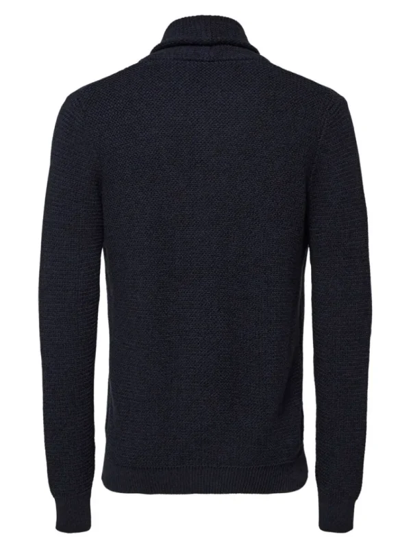 Strik>SELECTED SHAWL-NECK STRIKKET CARDIGAN Blue