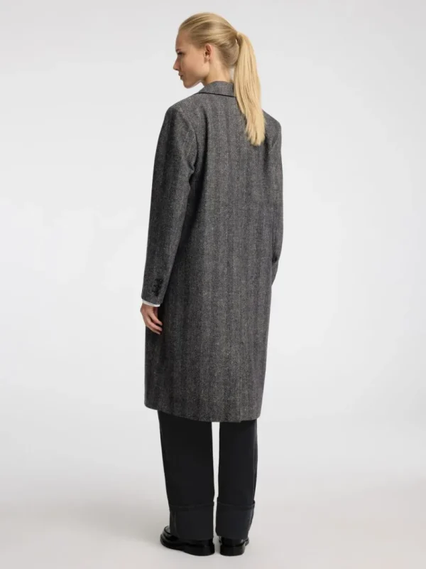 Overtøj>SELECTED SILDEBEN LANG FRAKKE Black