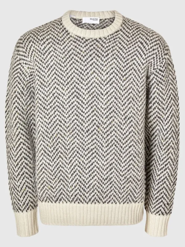 Strik>SELECTED SILDEBENSPRINT STRIKTRØJE Beige