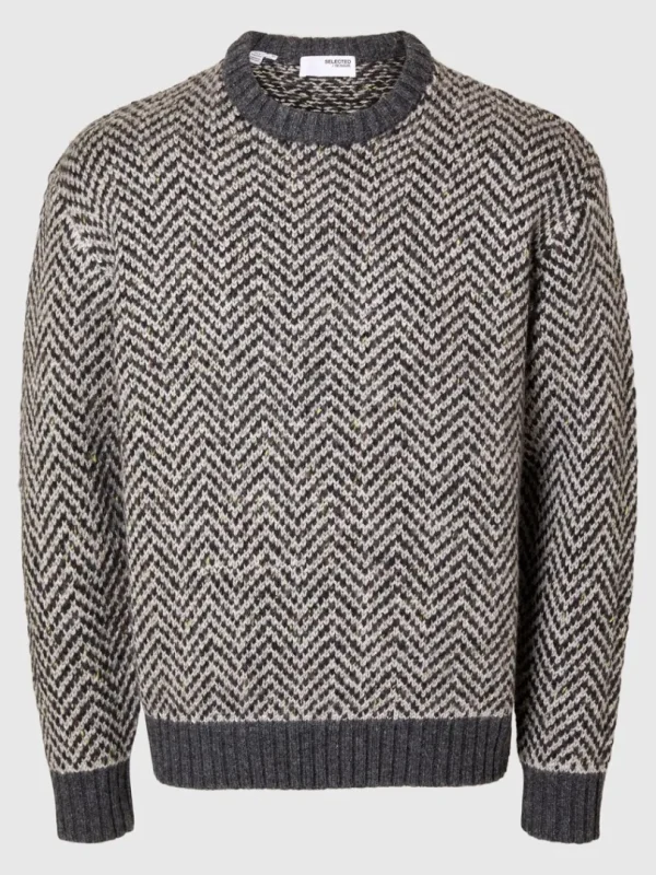 Strik>SELECTED SILDEBENSPRINT STRIKTRØJE Grey
