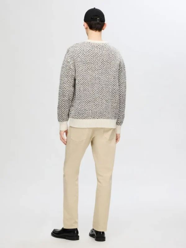 Strik>SELECTED SILDEBENSPRINT STRIKTRØJE Beige