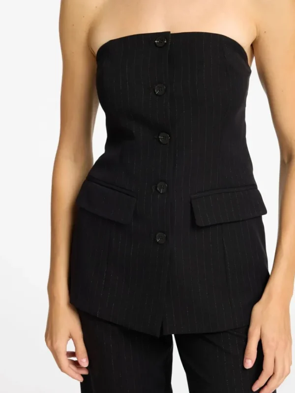 Toppe Og Bluser>SELECTED SKRÆDDERSYEDE BUSTIER TOP Black