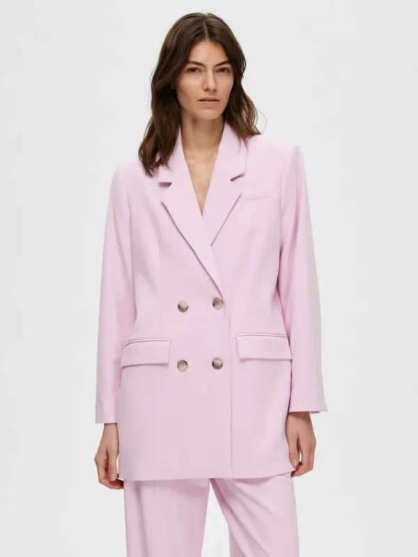 Jakkesæt & Blazers>SELECTED SKRÆDDERSYEDE ENKELTRADET BLAZER Pink
