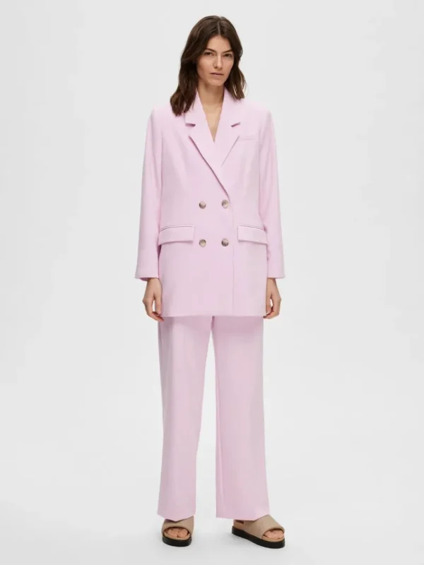 Jakkesæt & Blazers>SELECTED SKRÆDDERSYEDE ENKELTRADET BLAZER Pink