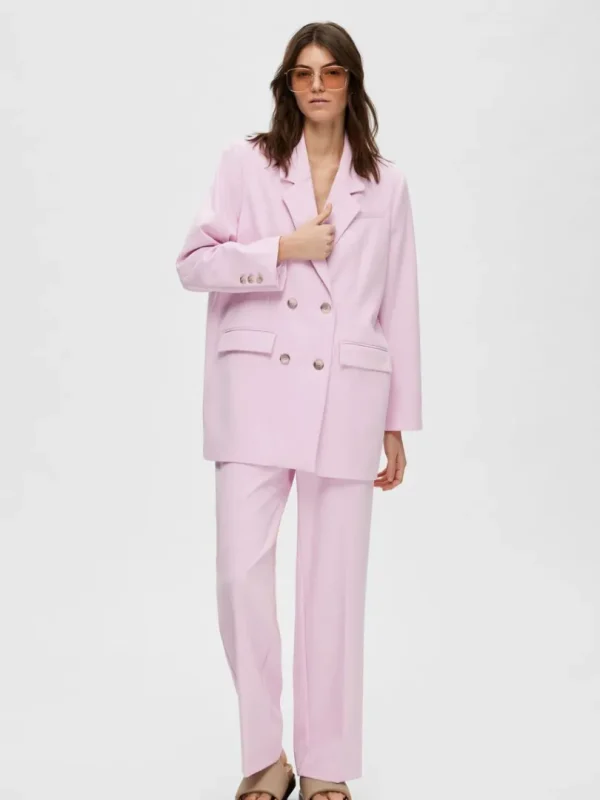 Jakkesæt & Blazers>SELECTED SKRÆDDERSYEDE ENKELTRADET BLAZER Pink