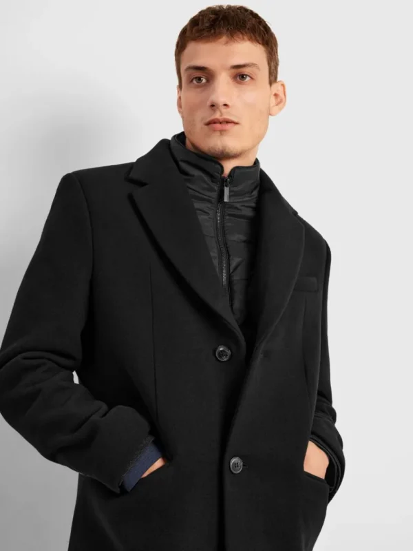 Overtøj>SELECTED SKRÆDDERSYEDE ULDFRAKKE Black