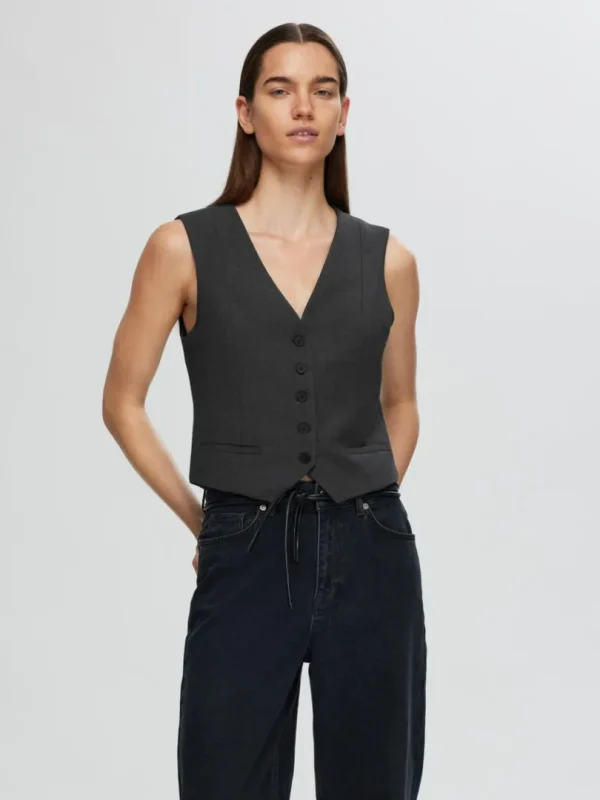 Jakkesæt & Blazers | Toppe Og Bluser>SELECTED SKRÆDDERSYEDE VEST Grey