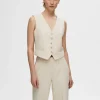 Toppe Og Bluser>SELECTED SKRÆDDERSYEDE VEST Beige
