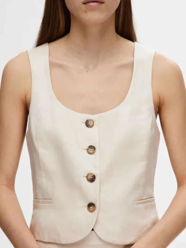 Jakkesæt & Blazers | Toppe Og Bluser>SELECTED SKRÆDDERSYEDE VEST Beige
