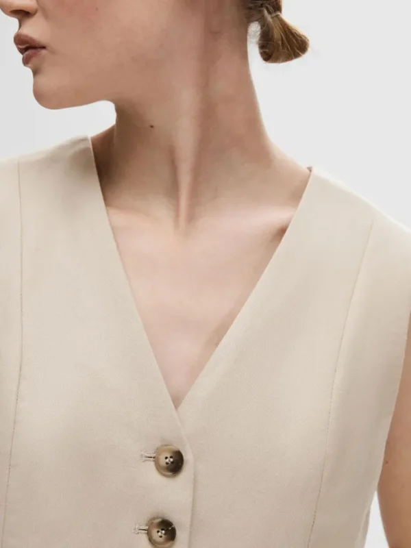 Jakkesæt & Blazers | Toppe Og Bluser>SELECTED SKRÆDDERSYEDE VEST Beige