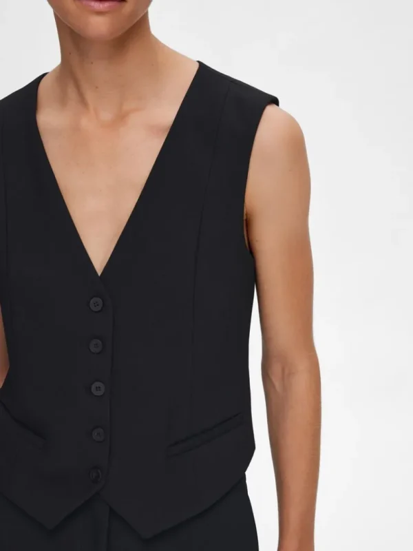 Jakkesæt & Blazers | Toppe Og Bluser>SELECTED SKRÆDDERSYEDE VEST Black