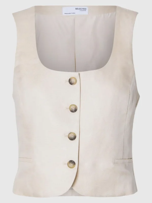 Jakkesæt & Blazers | Toppe Og Bluser>SELECTED SKRÆDDERSYEDE VEST Beige