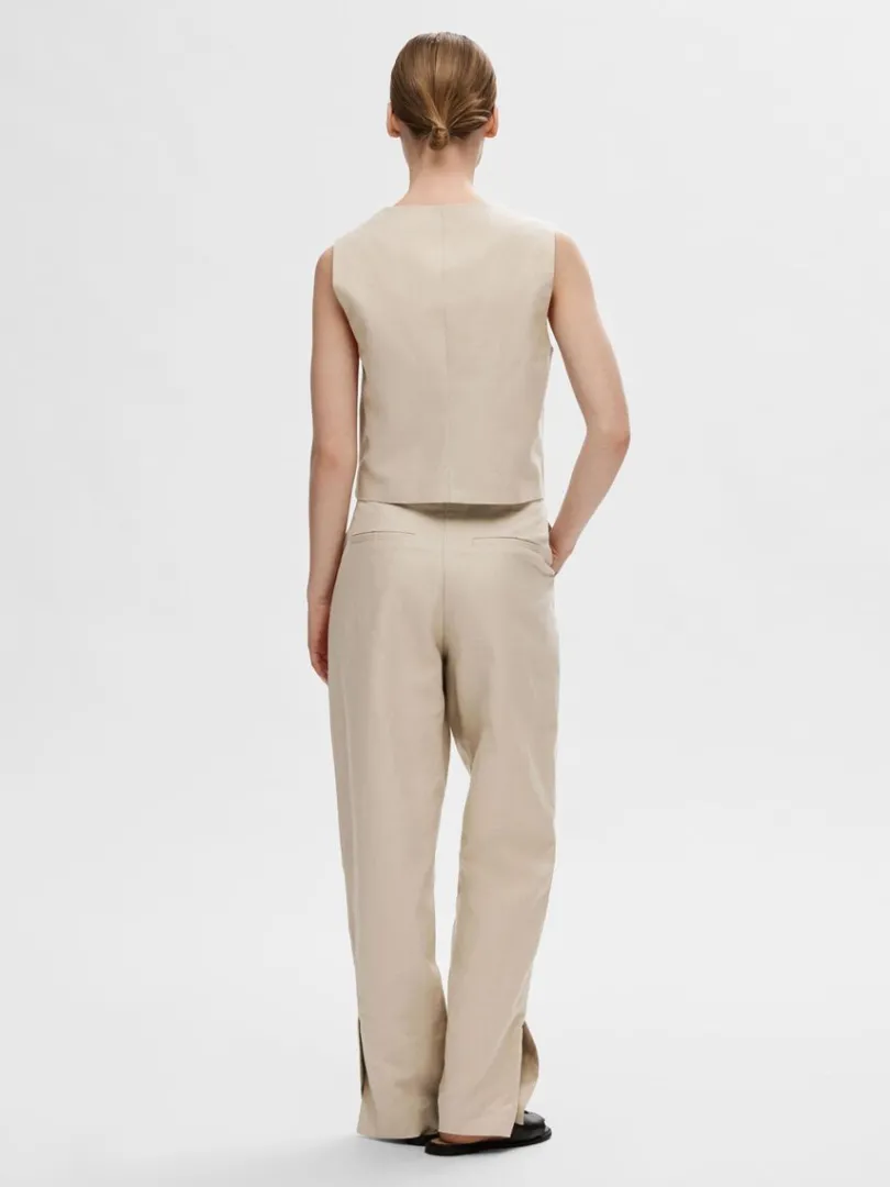 skrddersyede_vest_4-3.webp Jakkesæt & Blazers | Toppe Og Bluser>SELECTED SKRÆDDERSYEDE VEST Beige