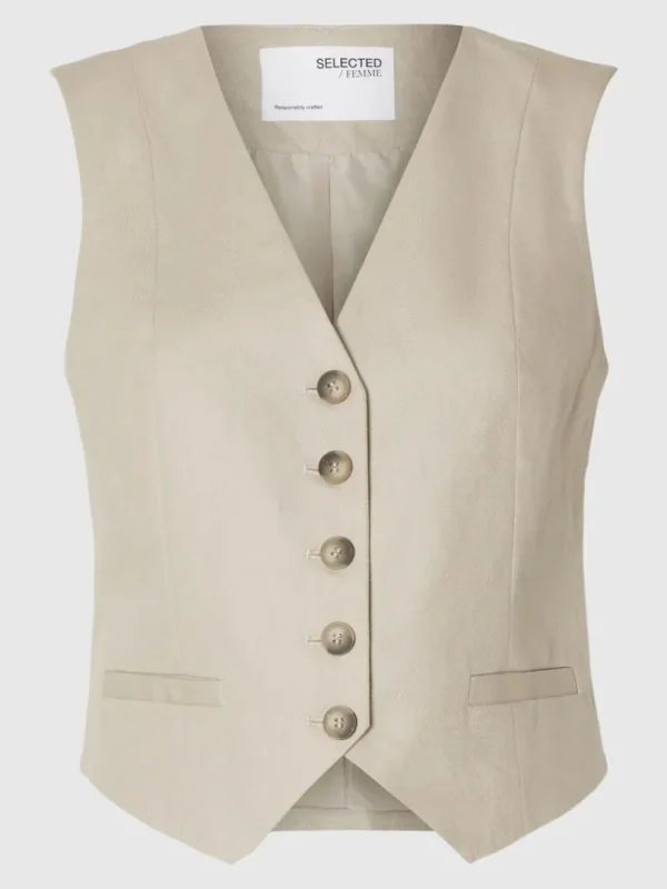 Jakkesæt & Blazers | Toppe Og Bluser>SELECTED SKRÆDDERSYEDE VEST Beige