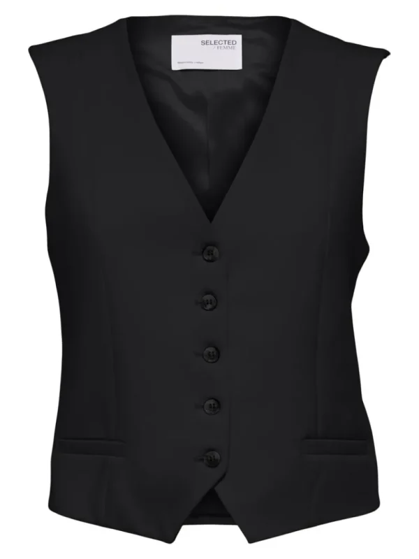 Jakkesæt & Blazers | Toppe Og Bluser>SELECTED SKRÆDDERSYEDE VEST Black