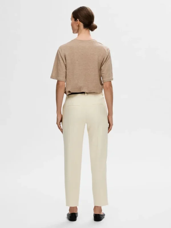 Bukser>SELECTED SKRÆDDERSYET CROPPET BUKSER Beige
