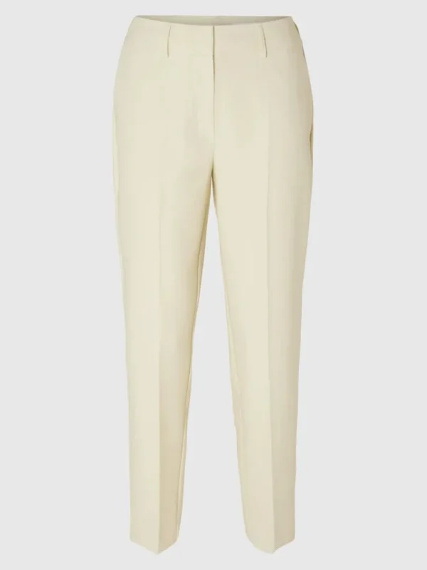 Bukser>SELECTED SKRÆDDERSYET CROPPET BUKSER Beige