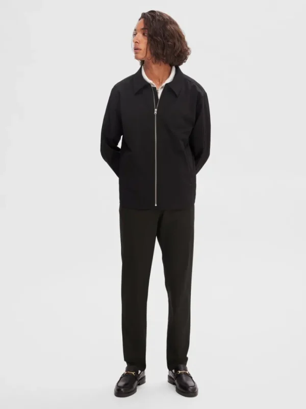 Overtøj | Jakkesæt & Blazers>SELECTED SKRÆDDERSYET MED LYNLÅS JAKKE Black
