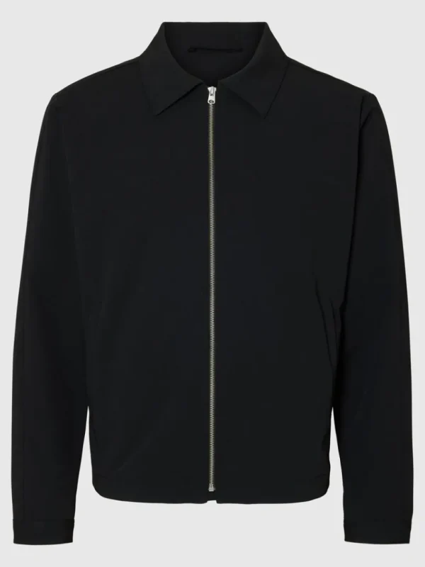 Overtøj | Jakkesæt & Blazers>SELECTED SKRÆDDERSYET MED LYNLÅS JAKKE Black