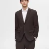Jakkesæt & Blazers>SELECTED SLIM FIT BLAZER Brown