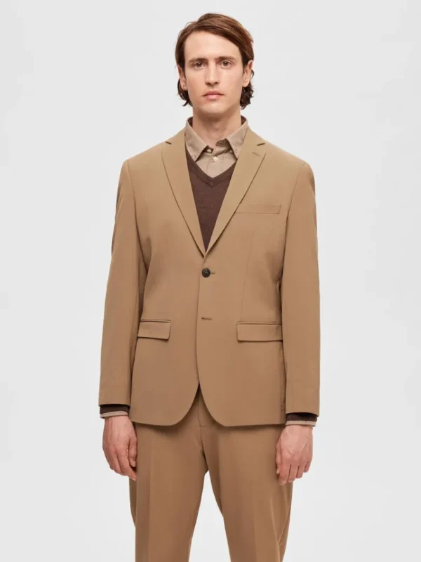Jakkesæt & Blazers>SELECTED SLIM FIT BLAZER Brown