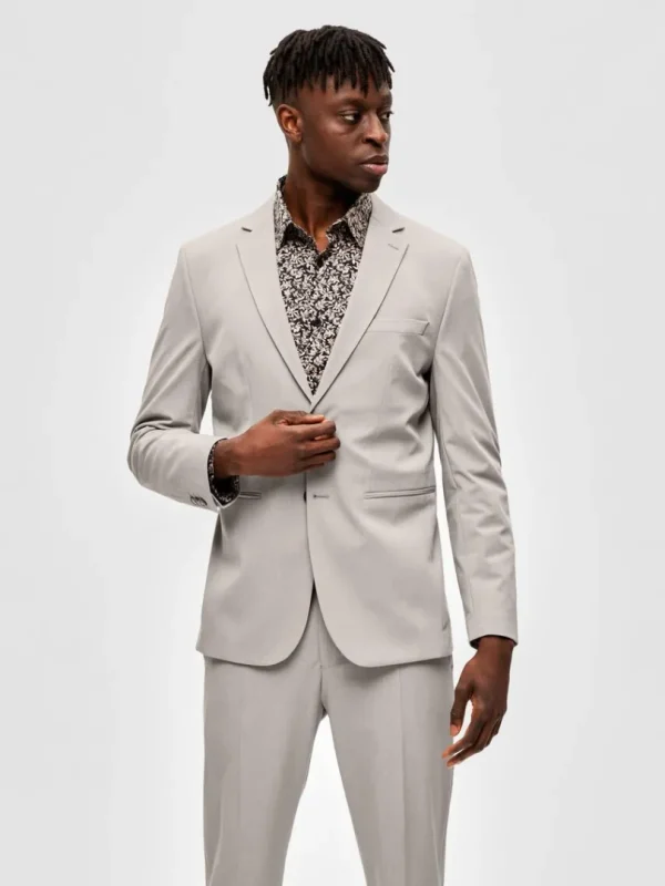 Jakkesæt & Blazers>SELECTED SLIM FIT BLAZER Beige