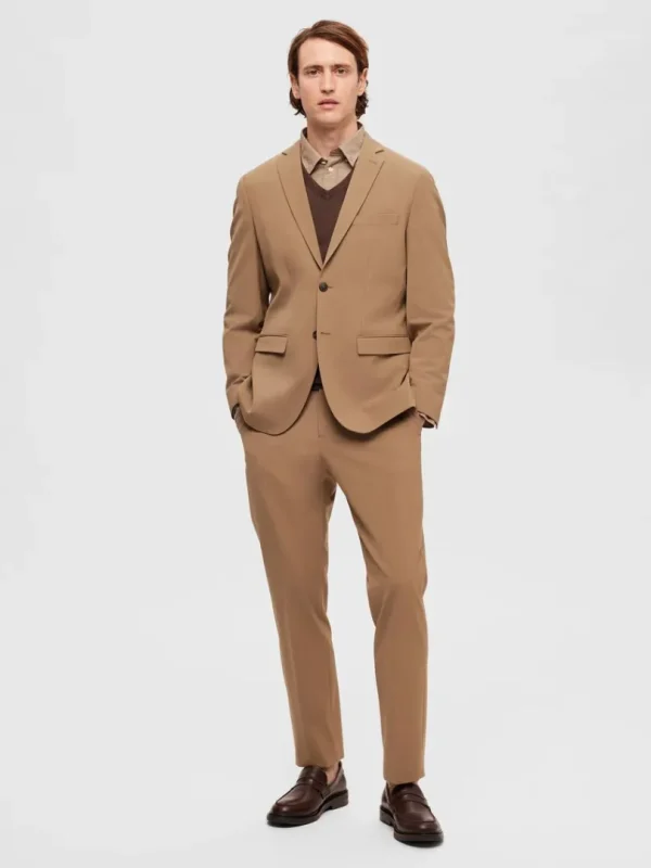 Jakkesæt & Blazers>SELECTED SLIM FIT BLAZER Brown