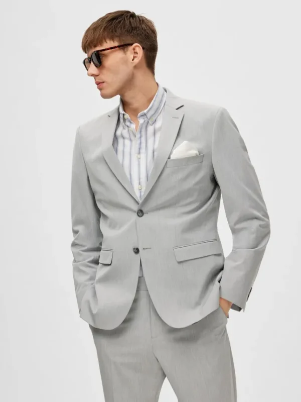 Jakkesæt & Blazers>SELECTED SLIM FIT BLAZER Grey