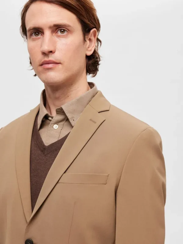 Jakkesæt & Blazers>SELECTED SLIM FIT BLAZER Brown