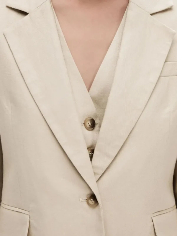 Jakkesæt & Blazers>SELECTED SLIM FIT BLAZER Beige