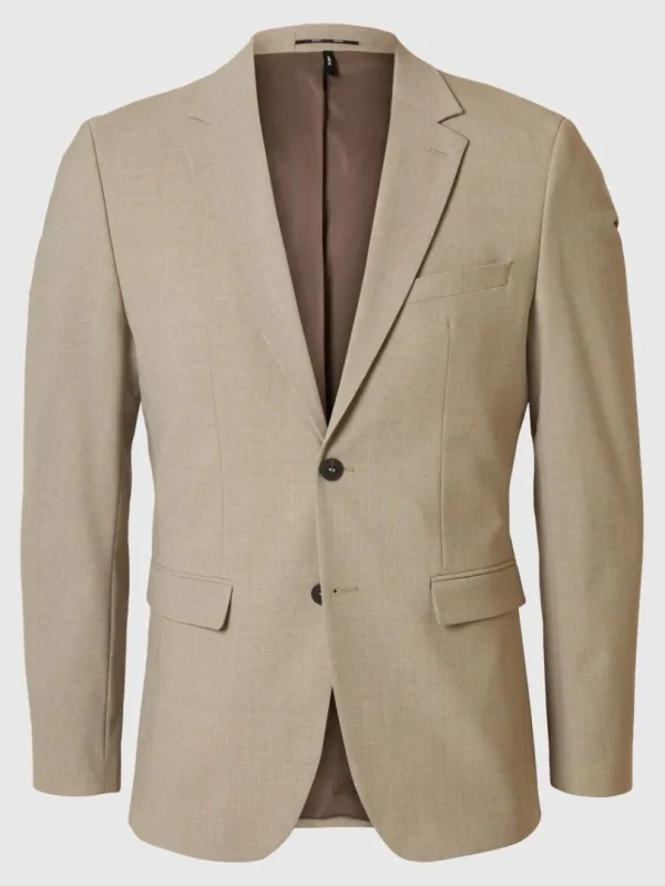 Jakkesæt & Blazers>SELECTED SLIM FIT BLAZER Beige