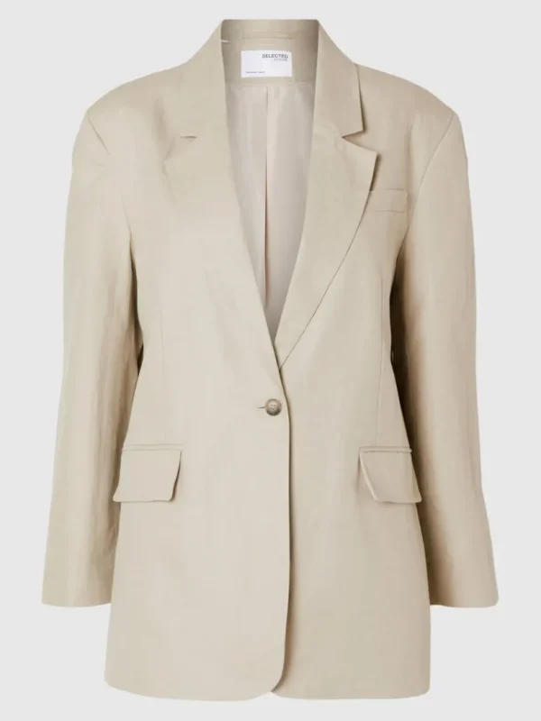 Jakkesæt & Blazers>SELECTED SLIM FIT BLAZER Beige