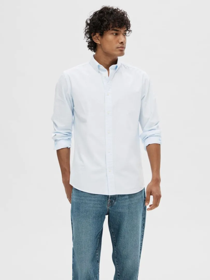 slim_fit_bomuld_skjorte_2.webp Skjorter>SELECTED SLIM FIT BOMULD SKJORTE Blue