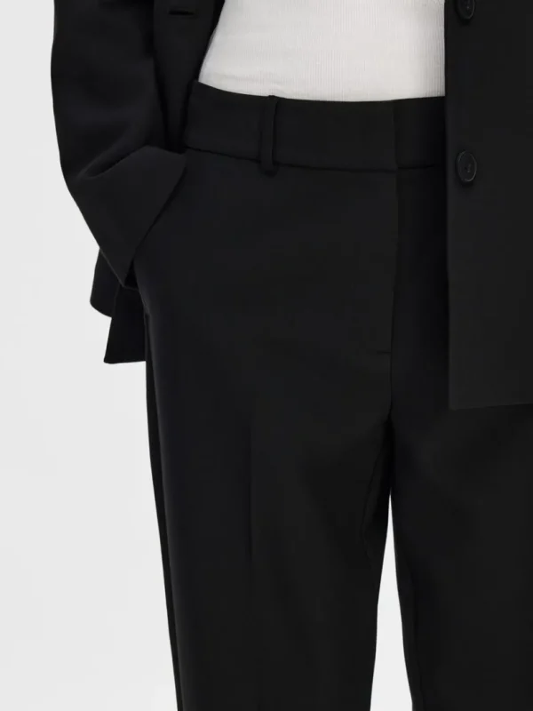 Bukser | Jakkesæt & Blazers>SELECTED SLIM FIT CROPPED BUKSER Black