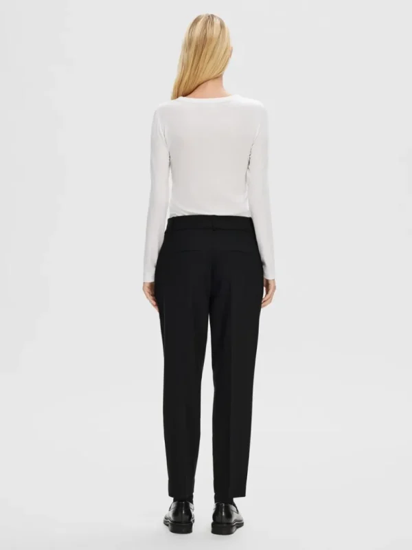 Bukser | Jakkesæt & Blazers>SELECTED SLIM FIT CROPPED BUKSER Black