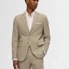 Jakkesæt & Blazers>SELECTED SLIM FIT ENKELTRADET BLAZER Beige