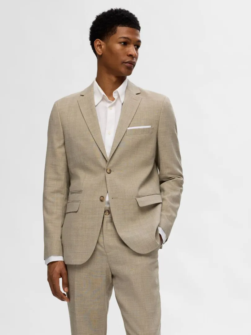 slim_fit_enkeltradet_blaz_0-5.webp Jakkesæt & Blazers>SELECTED SLIM FIT ENKELTRADET BLAZER Beige