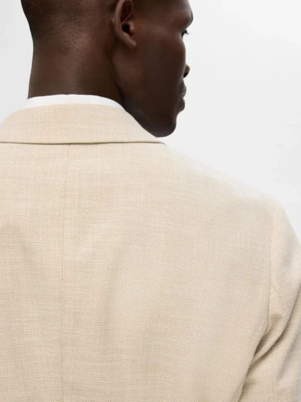 Jakkesæt & Blazers>SELECTED SLIM FIT ENKELTRADET BLAZER Beige