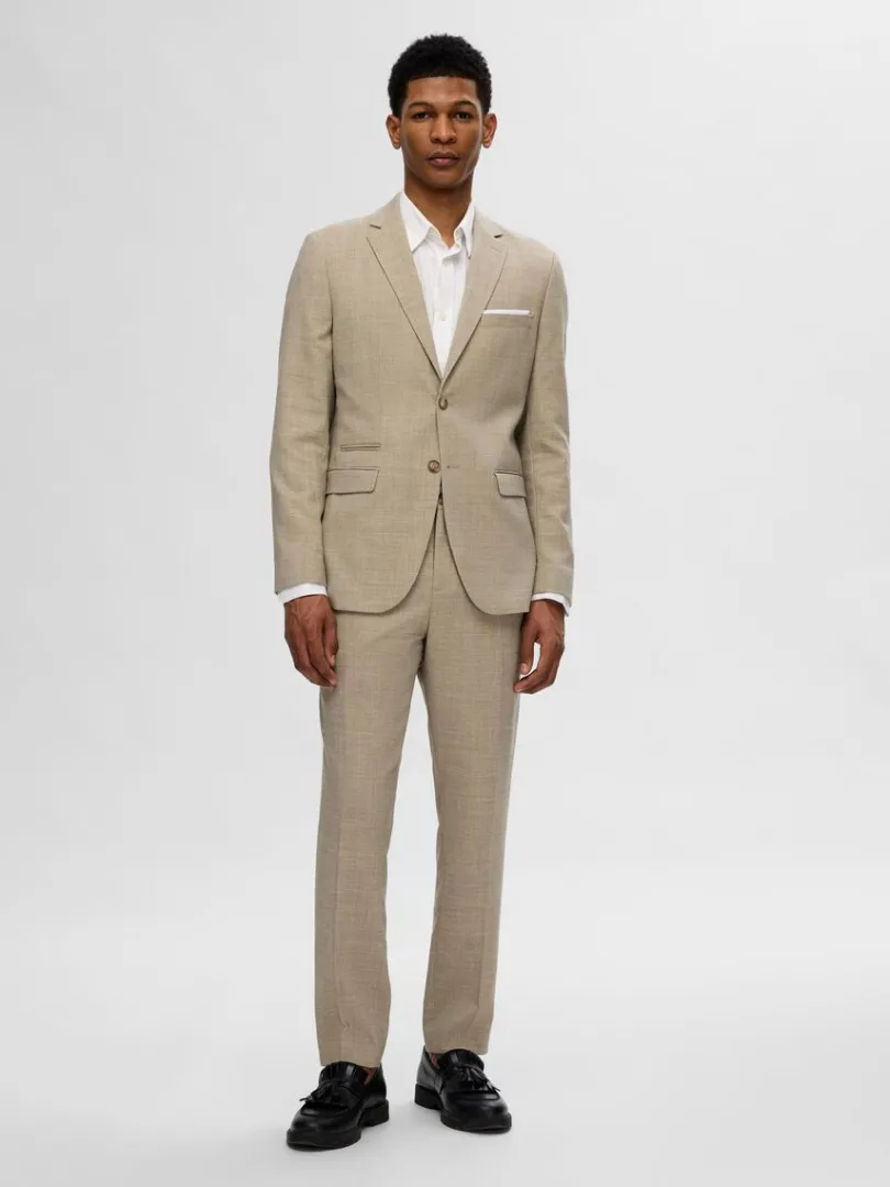 slim_fit_enkeltradet_blaz_2-4.webp Jakkesæt & Blazers>SELECTED SLIM FIT ENKELTRADET BLAZER Beige