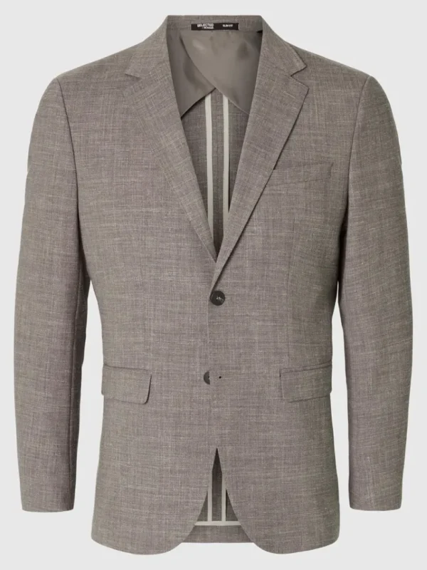Jakkesæt & Blazers>SELECTED SLIM FIT ENKELTRADET BLAZER Brown