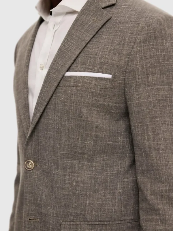 Jakkesæt & Blazers>SELECTED SLIM FIT ENKELTRADET BLAZER Brown