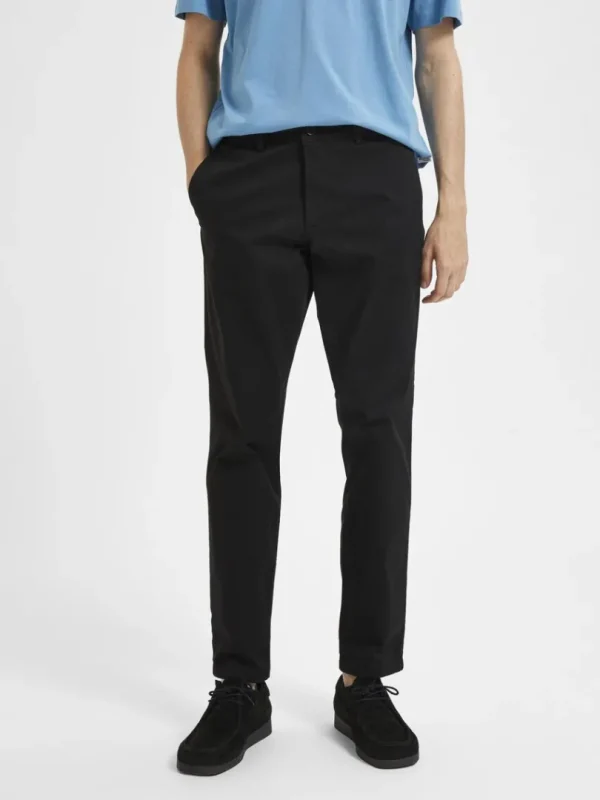 Bukser>SELECTED 175 SLIM FIT FLEX CHINOS Black
