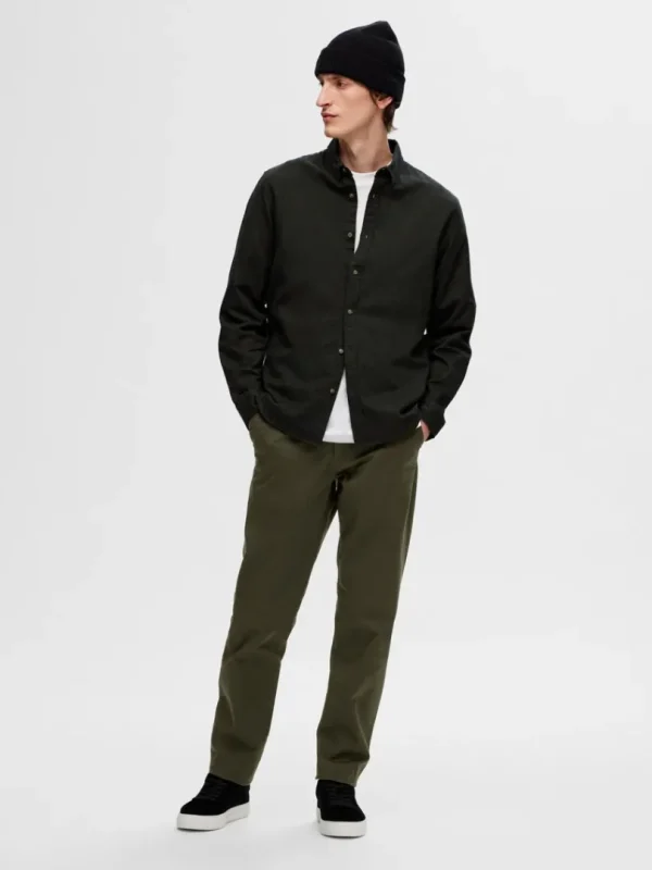 Bukser>SELECTED 175 SLIM FIT FLEX CHINOS Green
