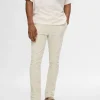 Bukser>SELECTED 175 SLIM FIT FLØJLSBUKSER Beige