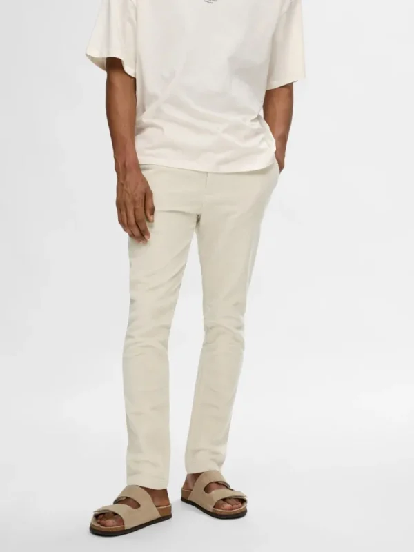 Bukser>SELECTED 175 SLIM FIT FLØJLSBUKSER Beige