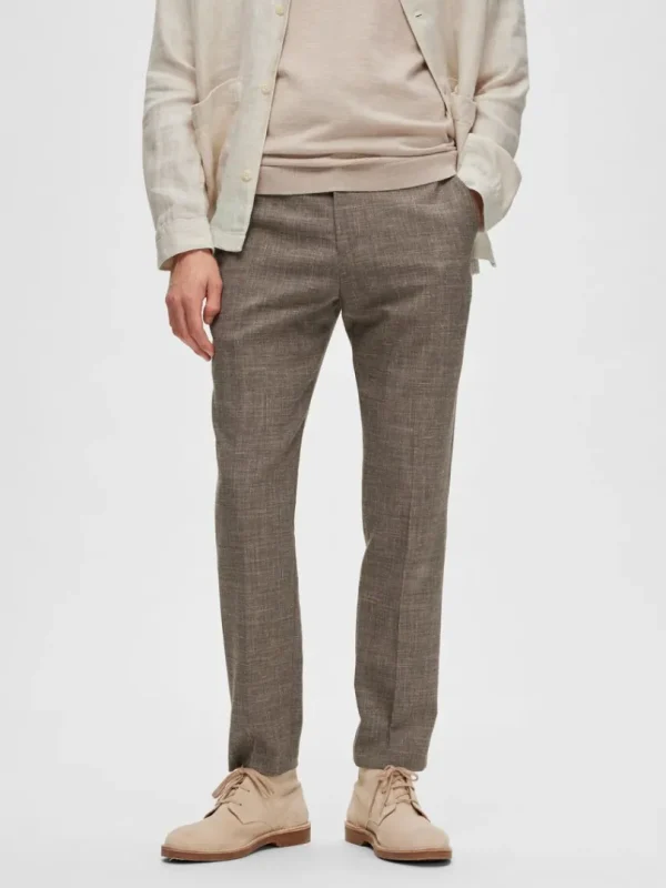 Bukser | Jakkesæt & Blazers>SELECTED SLIM FIT HABITBUKSER Brown