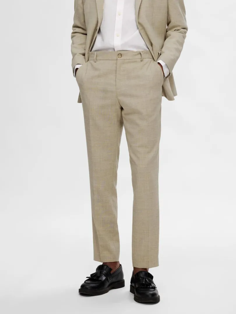slim_fit_habitbukser_0-12.webp Bukser | Jakkesæt & Blazers>SELECTED SLIM FIT HABITBUKSER Beige