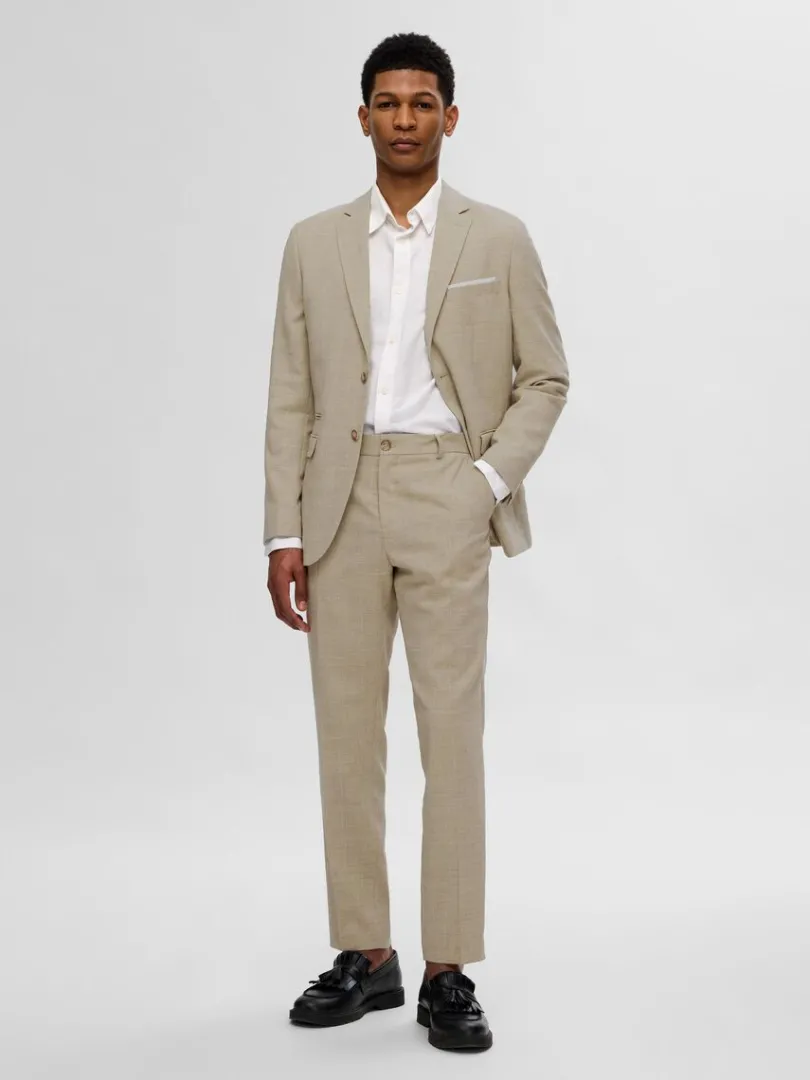 slim_fit_habitbukser_1-11.webp Bukser | Jakkesæt & Blazers>SELECTED SLIM FIT HABITBUKSER Beige