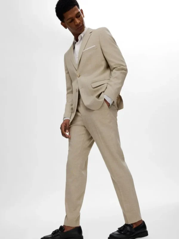 Bukser | Jakkesæt & Blazers>SELECTED SLIM FIT HABITBUKSER Beige